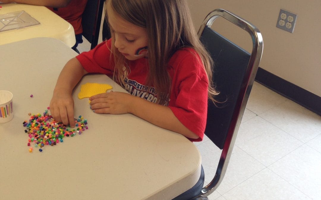 Perler beads at the library