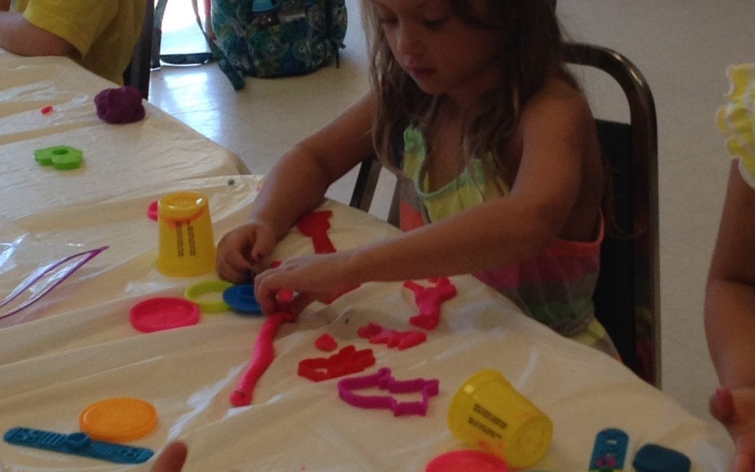 Playdoh at the library 