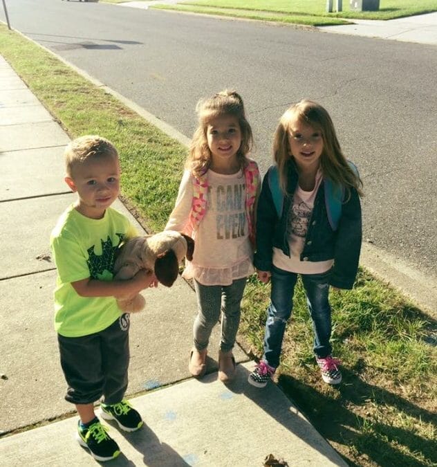 Friends at the bus stop