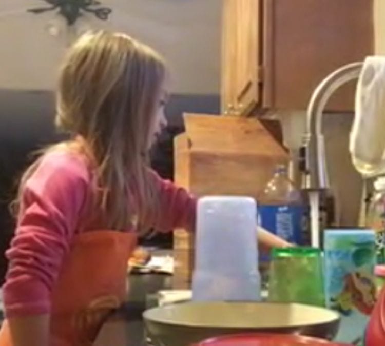 Facetiming with Dad while washing dishes