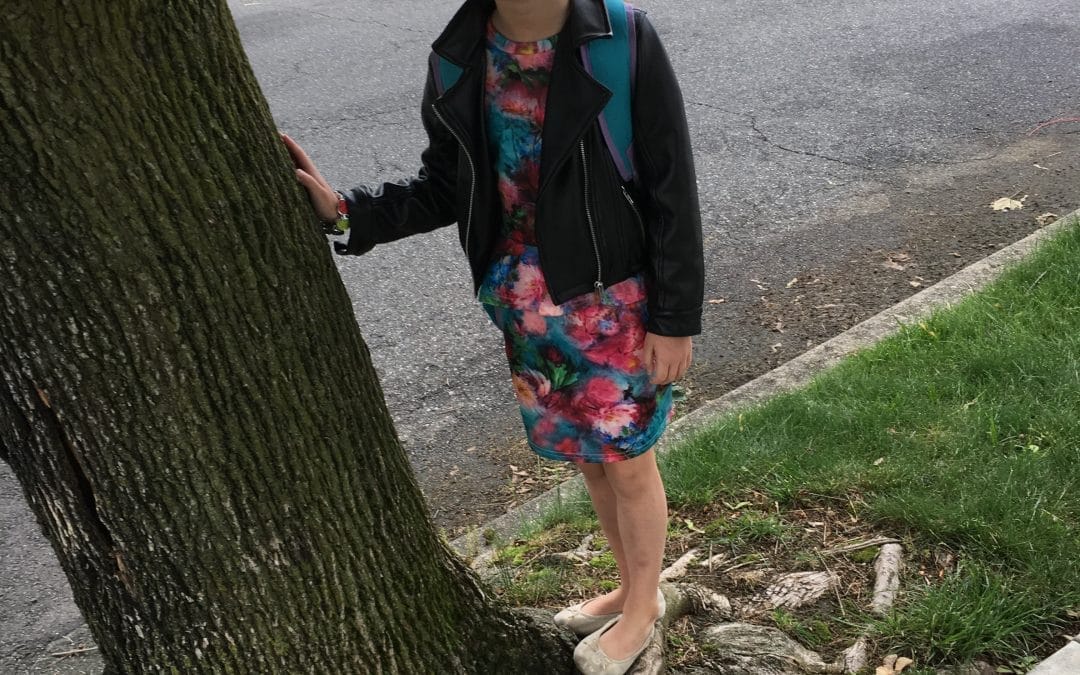 Cute at the bus stop